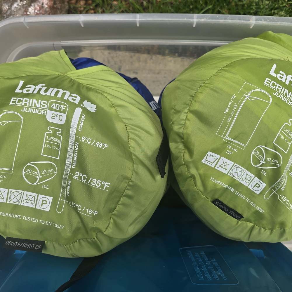 Kids Blue and Green Sleeping Bag - Picture 2 of 7